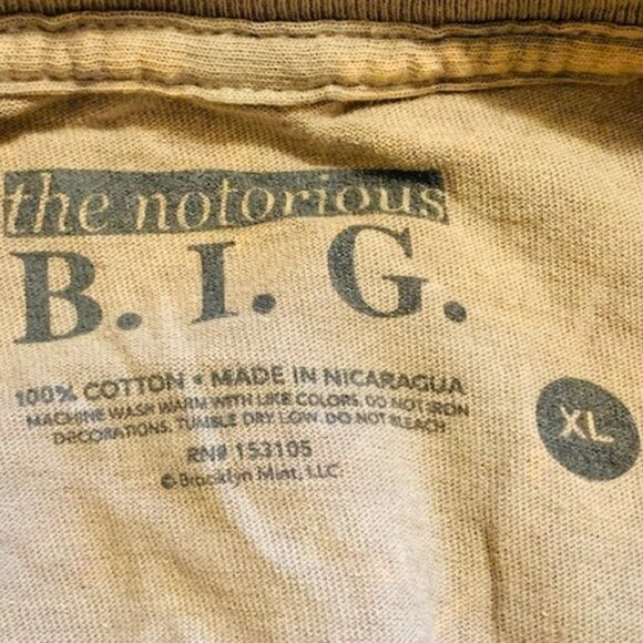 Notorious BIG Biggie Smalls Rapper Graphic Tee T-Shirt - Size X-Large  NWOT - Picture 3 of 3